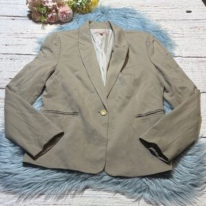 Philosophy Beige Single-Button Tailored Blazer Jacket sz 10